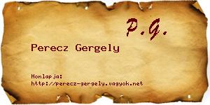 Perecz Gergely névjegykártya